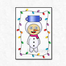 Grafika - Vianočná grafika detské kostýmy - snehuliak (svetielka) - 12636893_
