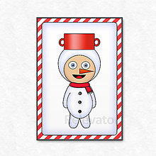Grafika - Vianočná grafika detské kostýmy - snehuliak (sladké prúžky) - 12636900_