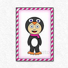 Grafika - Vianočná grafika detské kostýmy - tučniak (pásiky) - 12636928_