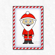 Grafika - Vianočná grafika detské kostýmy - Santa Claus (pruhovaný okraj) - 12636938_