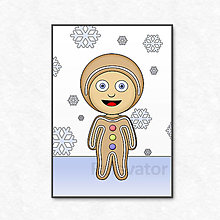 Grafika - Vianočná grafika detské kostýmy - perník (sneh) - 12636954_