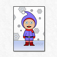 Grafika - Vianočná grafika detské kostýmy - vianočný škriatok (sneží) - 12636980_