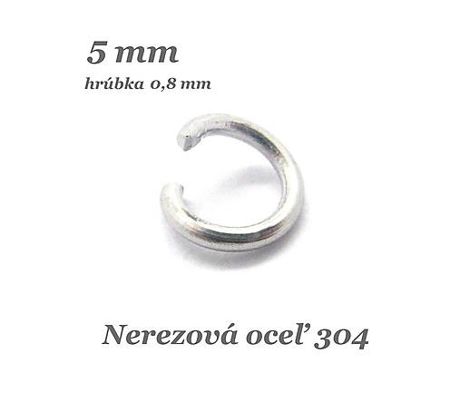 Spoj.krúžky 5x0,8mm /M9036/  - ROVNÝ REZ - nerez.oceľ 304