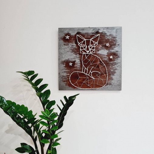 Dekorácie - Drevený string art obraz "Strážkyňa"  - 12642009_