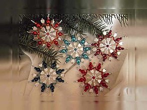 Dekorácie - Vianočné hviezdy so srdiečkami - 12639258_