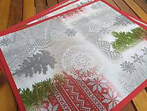Úžitkový textil - Vianočne prestieranie Zima Vločky Pletenie - 12637872_