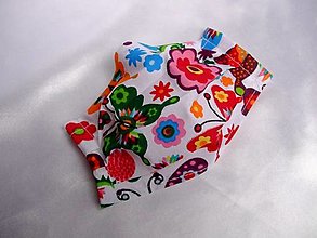 Rúška - Detské ochranné rúško bavlnené jednovrstvové s drôtikom - motýliky s kvietkami - 12639737_