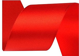 Galantéria - Atlasová stuha obojlíca červená šírka 50 mm - 12646921_