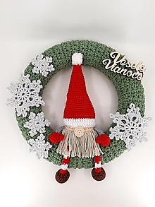 Dekorácie - Vianočný veniec - háčkovaný - 12646353_