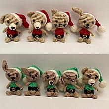 Hračky - zvieratká Vianočné/macko,zajac,slon, pes a mica - 12648201_