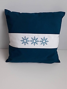 Úžitkový textil - Návlek na vankúš - Vyšívané vločky - 12649397_
