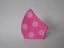Rúška - Dizajnové rúško maxi bodka ružová tvarované dvojvrstvové - 12652451_