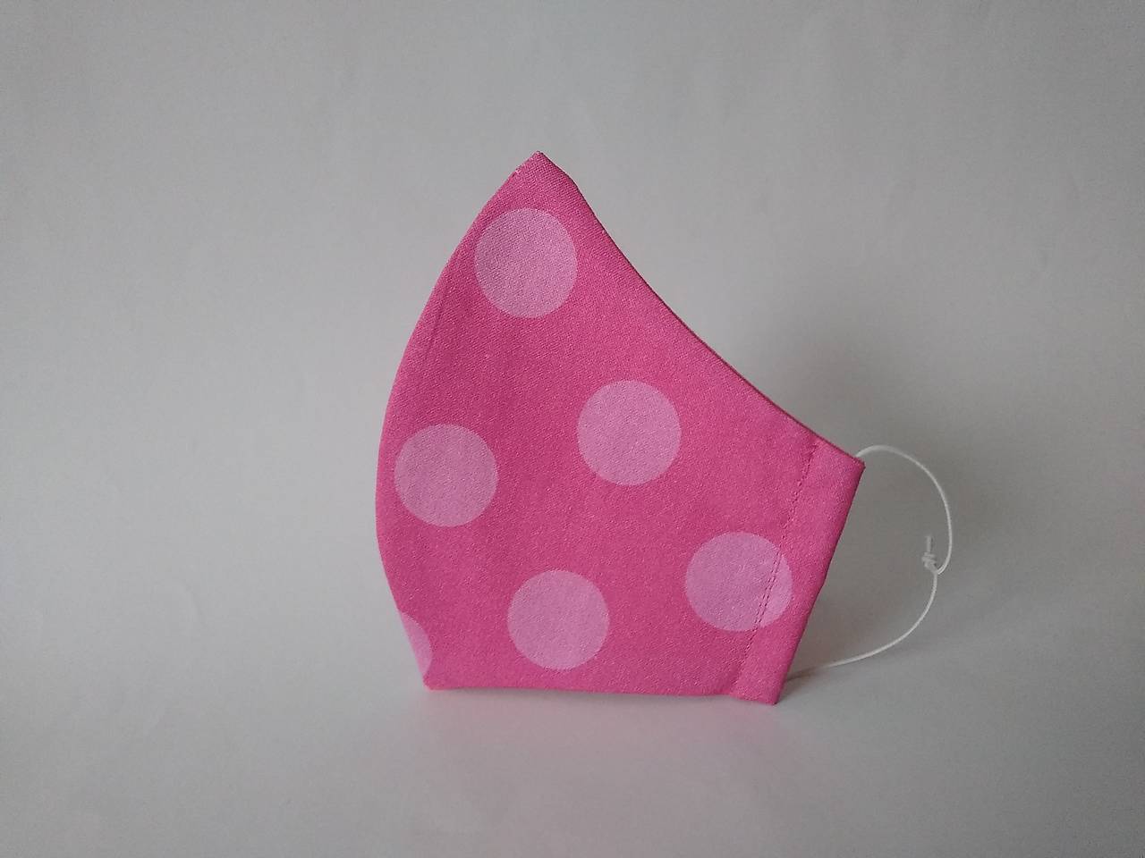 Dizajnové rúško maxi bodka ružová tvarované dvojvrstvové