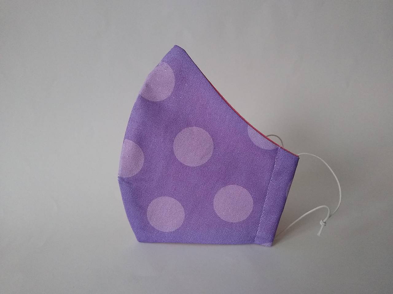 Dizajnové rúško maxi bodka fialová tvarované dvojvrstvové