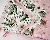 Detský textil - Detská deka - Ružová z Malej záhrady  (sada deka s mojkáčikom) - 12648894_