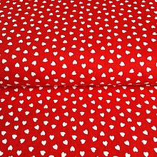 Textil - rozsypané srdiečka, 100 % bavlna Anglicko, šírka 140 cm (Červená) - 12650554_