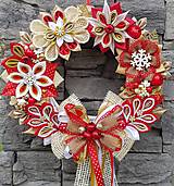 Dekorácie - Vianočný veniec adventny alebo na dvere s jutou - 12652716_