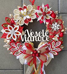 Dekorácie - Vianočný veniec adventny alebo na dvere s jutou (S nápisom Veselé Vianoce) - 12652700_