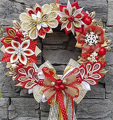 Dekorácie - Vianočný veniec adventny alebo na dvere s jutou (Čistý) - 12652716_