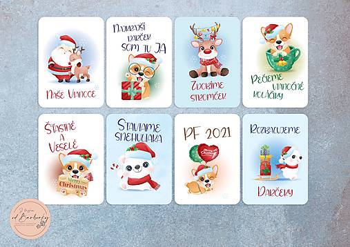 Vianočné míľnikové kartičky #set_4