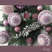 Dekorácie - Vianočné gule ružové / sada 5ks / priemer 8cm - 12655152_