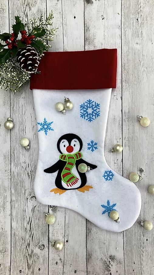 Dekorácie - Mikulášska čižma (Tučniak bez čapice) - 12651512_