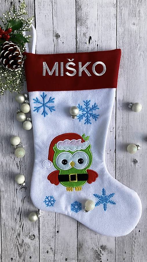 Dekorácie - Mikulášska čižma (Sova) - 12651534_