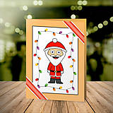 Papiernictvo - Vianočná pohľadnica detské kostýmy - Santa Claus (svetielka) - 12652654_