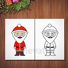 Hračky - Vianočné detské kostýmy - omaľovánka (Santa) - 12652402_