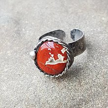 Prstene - Cínovaný prsteň - Červený Jaspis (II.) - 12660976_