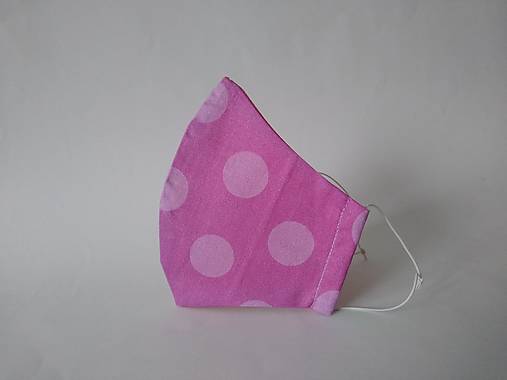 Dizajnové rúško maxi bodka ružovo fialová tvarované dvojvrstvové