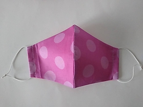 Rúška - Dizajnové rúško maxi bodka ružovo fialová tvarované dvojvrstvové - 12656315_