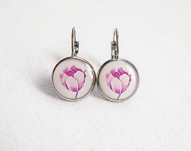 Náušnice - Náušnice 1,2 cm - Ružové kvety (chirur.oceľ) - 12659415_