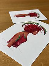 Grafika - Melancholická červenovláska - Print | Botanická ilustrácia - 12656071_