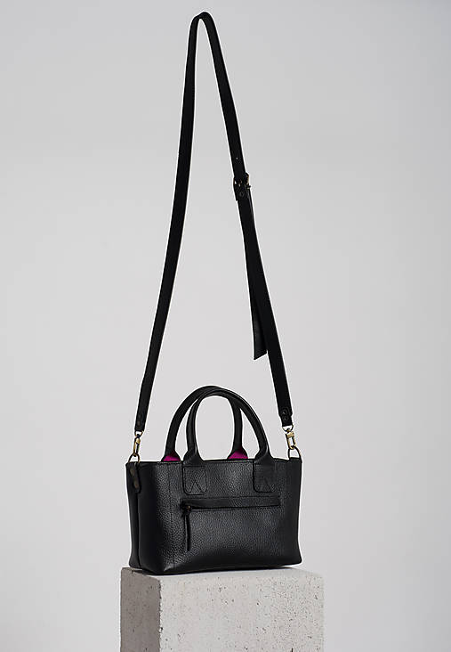 Kabelky - Tote mini black/magenta - 12659869_