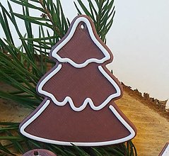 Dekorácie - Vianočné ozdoby na stromček (Hnedá - stromček 1 ks) - 12661111_