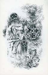 Kresby - Gotický chrlič na katedrále Art Print - 12661244_