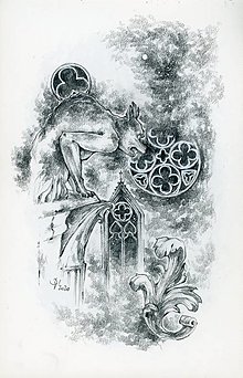 Kresby - Gotický chrlič na katedrále Art Print - 12661244_
