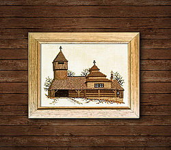 Dekorácie - Drevený kostolík Lukov - 12657998_