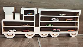 Hračky - Polička na autíčka v tvare kamión , traktor , vláčik alebo príves na stenu - 12663596_