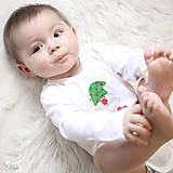 Detské oblečenie - body TRPASLÍK FLORIÁN - zelená čiapka (dlhý/krátky rukáv) - 12667299_