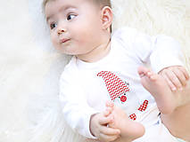 Detské oblečenie - body TRPASLÍK SILVESTER - červená čiapka (dlhý/krátky rukáv) - 12668032_
