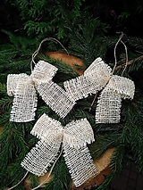 Dekorácie - jutové mašle na vianočný stromček - 12667471_