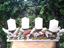 prírodný adventný veniec  drevený s veľkými sviečkami 57 cm   av21 ZĽAVA zo 45 na 39 eur
