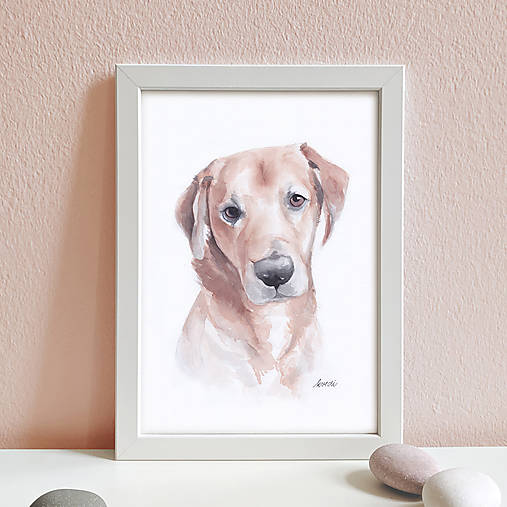  - Portrét na želanie- akvarelový portrét psa - A4 - 12672181_