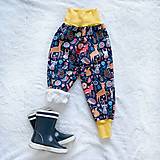 Detské oblečenie - Zimné softshellové nohavice zvieratká zateplené s barančekom (98/104) - 12667527_
