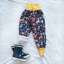 Detské oblečenie - Zimné softshellové nohavice zvieratká zateplené s barančekom - 12667527_