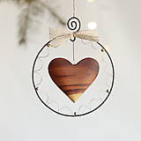 Dekorácie - vianočná dekorácia s dreveným srdiečkom väčšia (drevené srdiečko II) - 12673297_