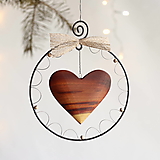 Dekorácie - vianočná dekorácia s dreveným srdiečkom väčšia (drevené srdiečko II) - 12673303_