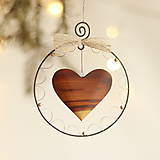 Dekorácie - vianočná dekorácia s dreveným srdiečkom väčšia (drevené srdiečko II) - 12674425_